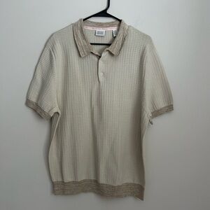 Scotch & Soda Knit Polo Sweater Tan Size Large 100% Cotton